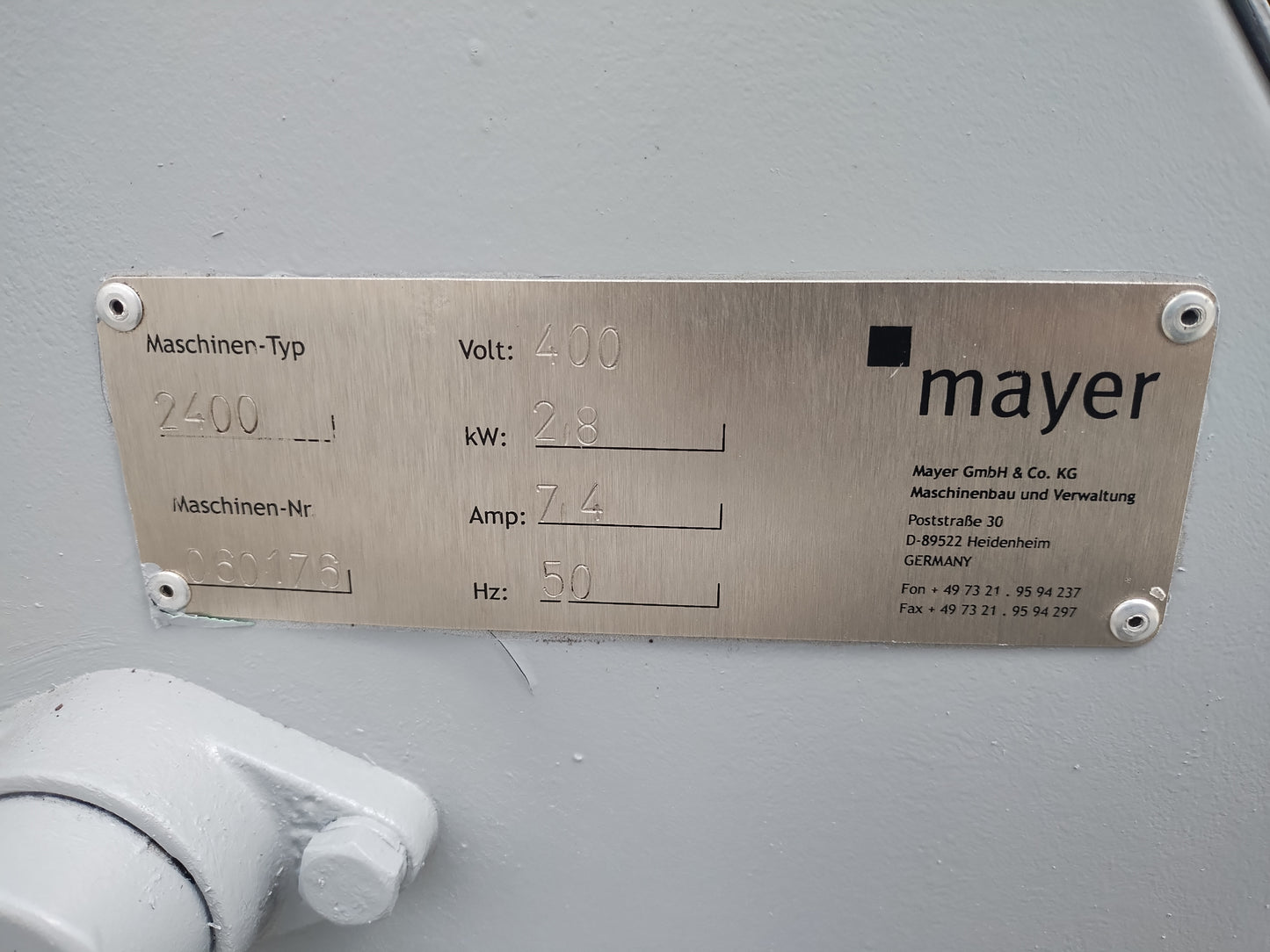 Mayer 2400 Potting Machine